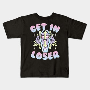 Aesthetic Funny Get In Loser Coffin Kawaii Goth Kids T-Shirt